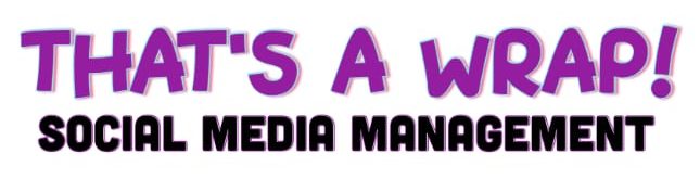 a purple and black text of social media marketing agency logo - That's a wrap
